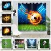 Football Soccer Theme Blackout Curtains Modern Sporty Design 2 Pcs Curtain For Bedroom Thermal Insulated Room Darkening Drapes