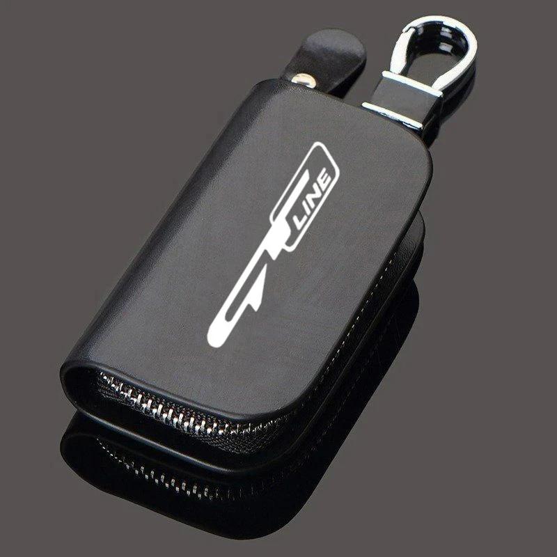 AANL1 New Leather Wood Grain Car Key Cover Keychain Case For Kia GT Line Sportage Ceed Picanto K5 K3 K2 Stonic Auto Accessories