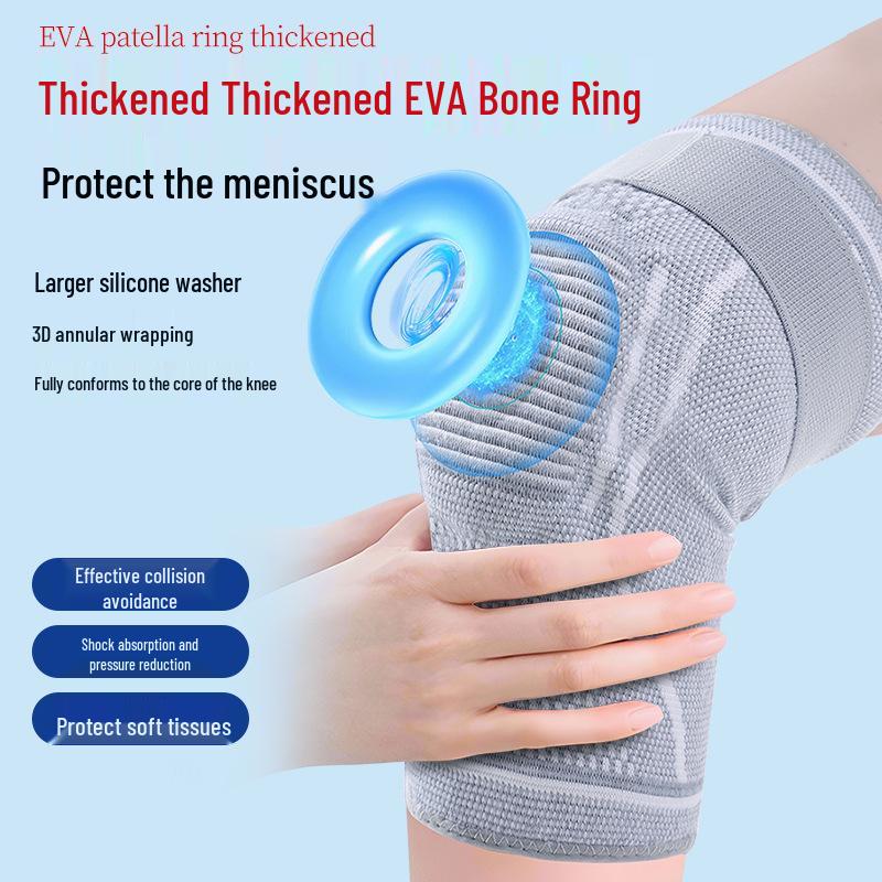 Unisex Cross-Border Sports Knee Pads: Non-Slip Silicone Joint Sleeves for Running, Basketball, and Mountaineering with Shock Absorption.