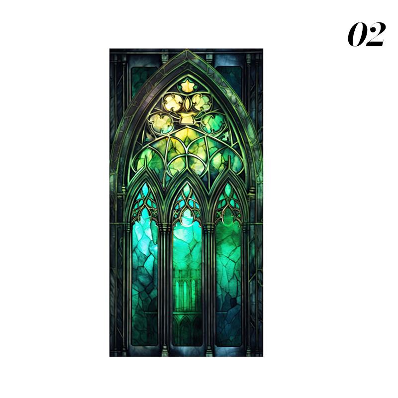 Ретро Арт-стекло Пленка Европейский стиль Витраж Церковное искусство Приватность Окна Наклейки Непрозрачный Отель Клуб Веранда Окно Декор Пленка