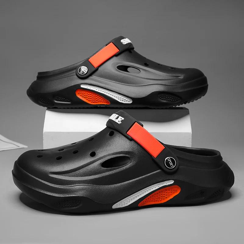 2025 летние мужские тапочки легкие EVA мужские повседневные туфли Hole Shoes Outdoor Garden Clogs мужские пляжные плоские шлепанцы