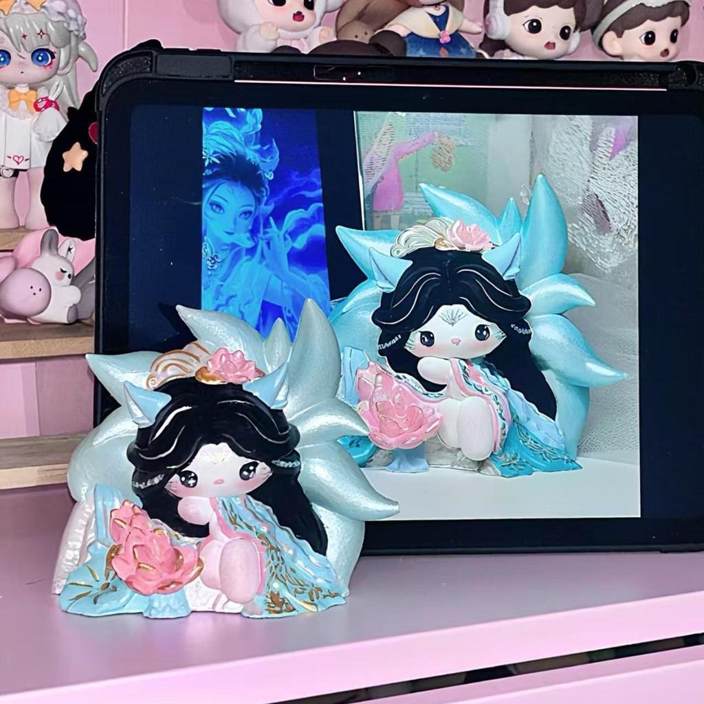 Ручная работа Девятихвостая Лиса Китти Ароматическая Гипсовая Кукла - DIY Раскрашивание Граффити