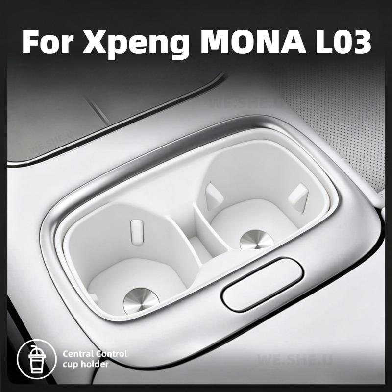 Silicone Car Cup Holder For Xpeng MONA L03 2026 2027 Car Center Console Cup Holder Insert Center Console Drink Organizer Holder