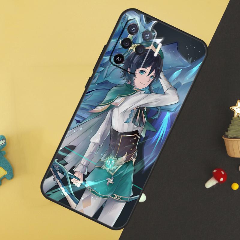 Чехол Genshin Impact Венти для Oppo A80 A60 A40 A54 A74 A94 A18 A38 A58 A78 A98 A96 A76 A16 A15 A17 A57 A5 A6 Pro