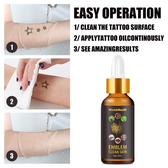 30 мл жидкость для удаления татуировок, безопасная, простая в использовании, растительные экстракты, чистая жидкость для кожи татуировки для тела