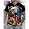 Summer Fashion Animal Eagle Printed T-shirt Loose Comfortable Casual Men's T-shirt Large Soft Breathable Short Sleeve T-shirt