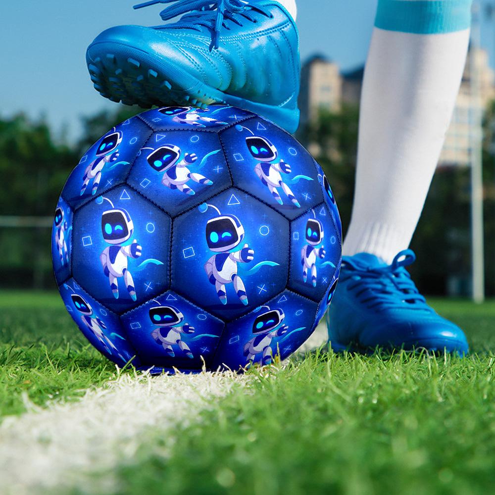 Space Adventure Astro Bot Size 5 Soccer Balls, High-Quality, Anti-Slip, Protective Football, a Unique Gift Suitable for Birthdays, Christmas