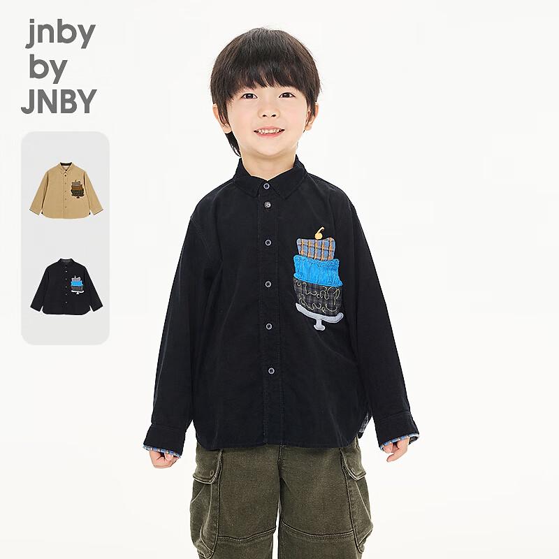 Детская хлопковая рубашка с длинным рукавом и принтом jnby by JNBY