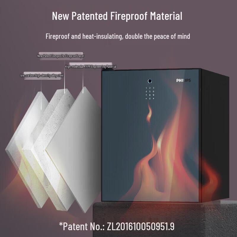 Philips UL350 Certified Fireproof Safe with Fingerprint & Password Lock