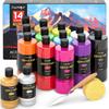 JusArt Acrylic 14 Color Large Acrylic Paint Large Quick Art Coloring Supplies High Rich Art Silver Paint, Set, Capacity, 500ML, Set, Bottle, Safe,