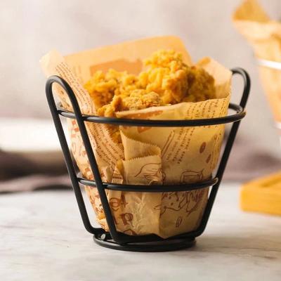 Американская Кухонная Утварь Корзина для Картофеля Фри, Корзина для Закусок, Корзина для Жареных Закусок, Корзина для Крылышек с Двойными Ручками Черная Маленькая Корзина для Картофеля Фри, Стойка для Хранения Продуктов