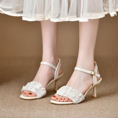 Красивые босоножки на высоком каблуке женские мягкие подошвы не утомляют ноги 2025 новая универсальная удобная нежная женская обувь модные высокие каблуки