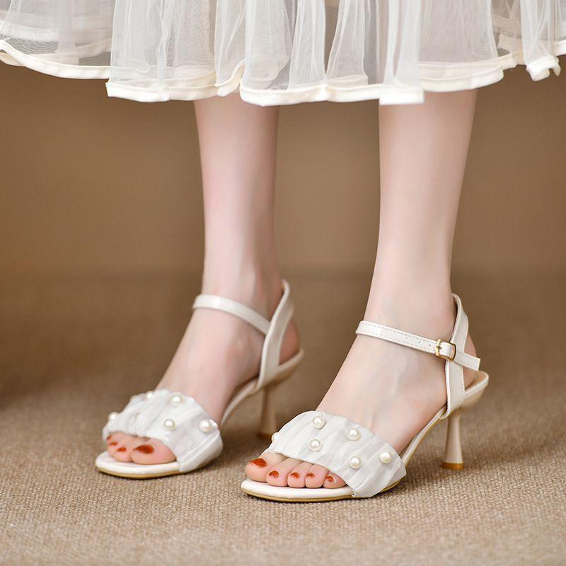 Мягкая подошва не устает ноги универсальные удобные босоножки на высоком каблуке женские 2025 новые красивые нежные женские туфли модные высокие каблуки