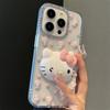 Розовые стразы бусины Кт кот чехол для мобильного телефона для Iphone15Promax прозрачный Iphone16 акрил 14