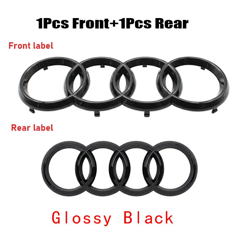 2026 Hot 3D ABS 4 Rings Logo qaz13 Emblem Car Front Hood Emblem Bonnet Badge Rear Trunk Badge For qaz13 A3 A4 A5 A6 A7 A1 Q2 Q3 Q5 Q7 Q8 TT