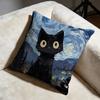Starry Sky Cat Cushion Cover Soft Decorative Pillow Case Suitable for Bedroom Sofa Car Travel Use