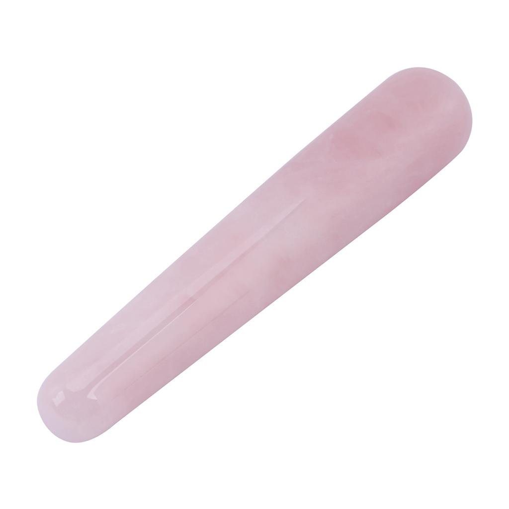 1pc Natural Quartz Crystal Face Massage Wand Stone Smooth Stick Massaging Tool Pink 100mm