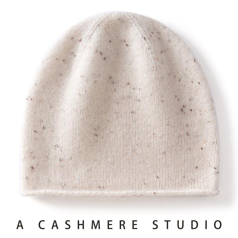 % Pure cashmere hats autumn and winter new men's and women's knitted cashmere hats stacking hats warm baby hats