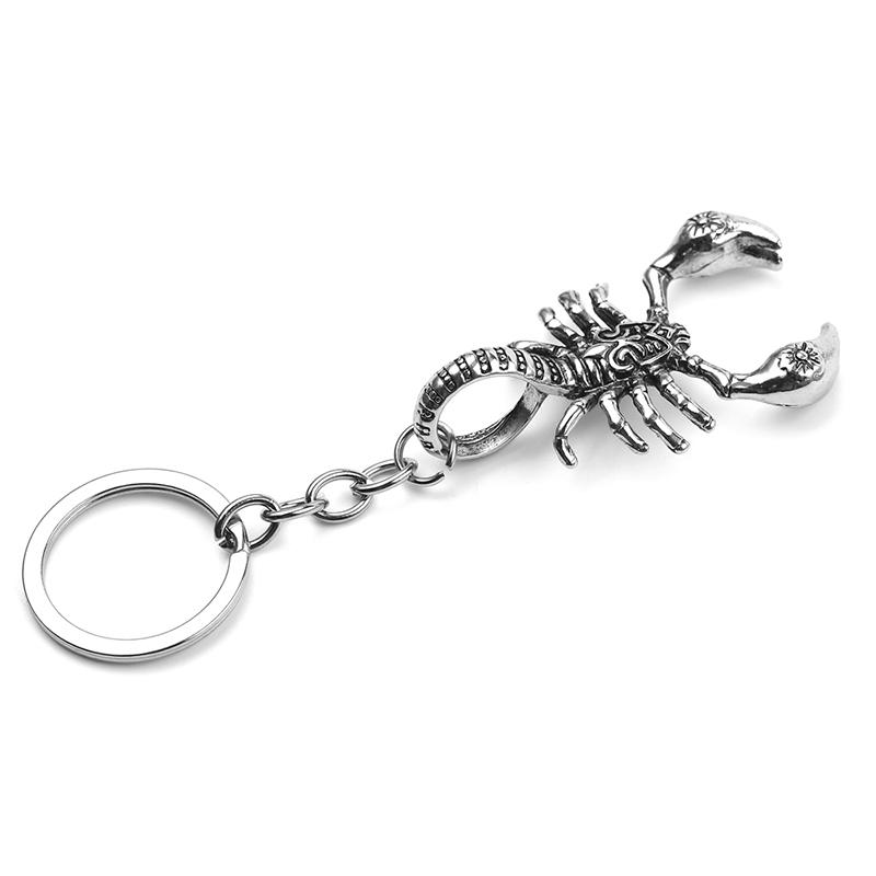 Хип-хоп антикварный брелок в виде скорпиона, подвеска в виде животного, панк-брелки для мужчин, держатель для ключей от машины, ювелирные изделия, подарок