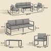 4 Piece Outdoor Garden Furniture Set Patio Furniture With 3 Seater Sofa Armchairs And Coffee Table