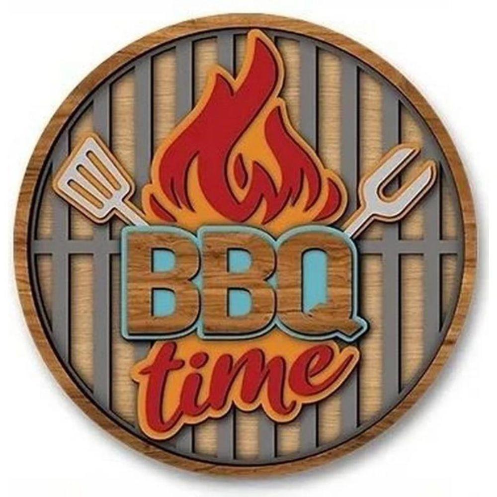 Металлический Плакат Круглый BBQ Пиво Уличный Настенный Арт Декор