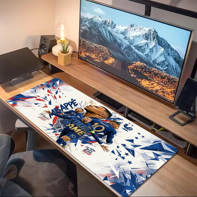 Kylian Mbappe Custom Name Large Size Mouse Pad Large Gaming Table Cushion Non-slip Laptop Tablet Big Mousepad XXL Mat Mini PC Playmat With Lock edge