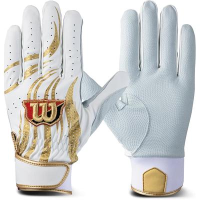 Wilson WBG-PRO1 Batting Gloves White/Gold XL Size Generic Sports Equipment