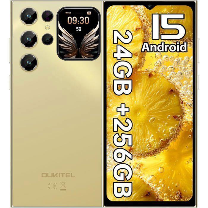 Telephone Portable OUKITEL C62 Pro 24+256GB 6,88" 5150mAh Smartphone Android 15 13MP Caméra Dual SIM 4G/Fingerprint/Face ID/NFC Or