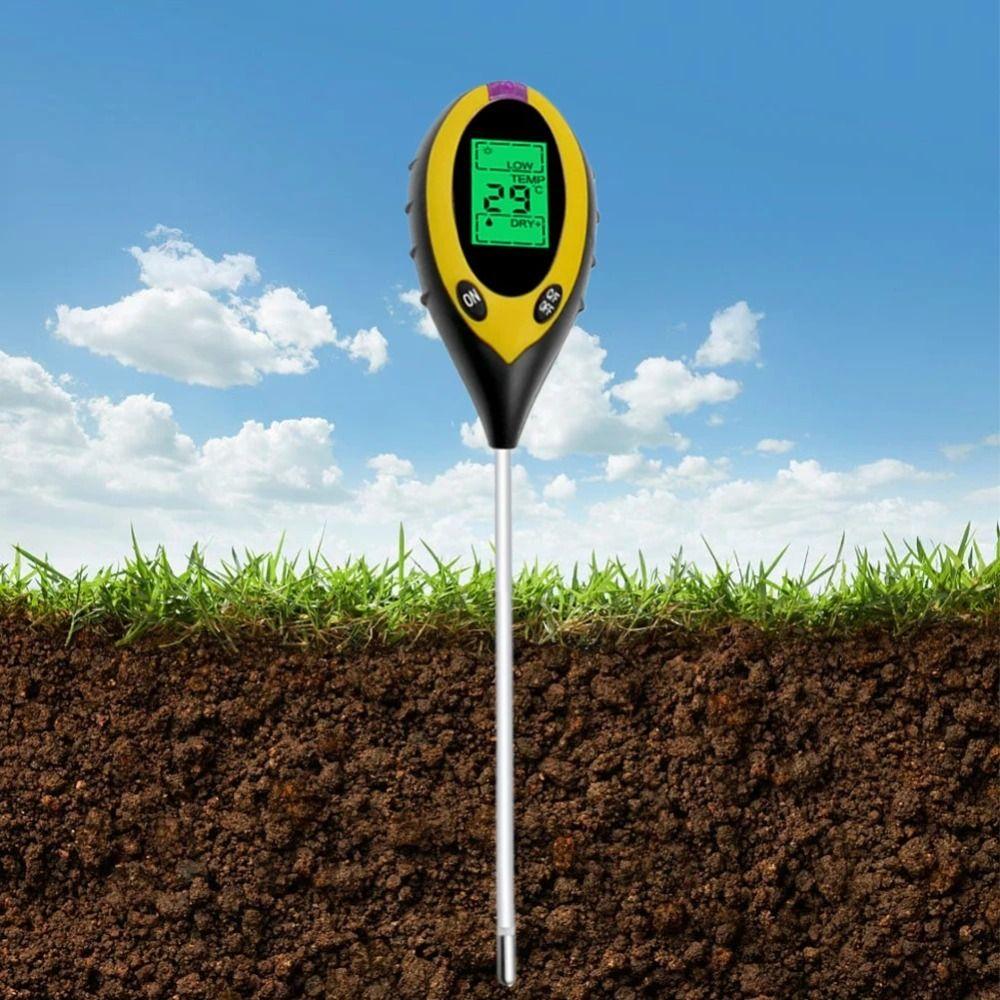 4 in 1 Soil Survey Instrument Digital Display Soil Thermometer PH Meter  For Garden Lawn Farming