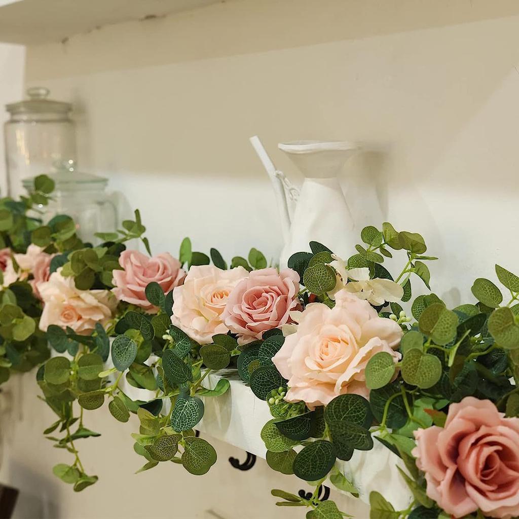 Шелковые искусственные цветы, виноградная лоза, подвесные цветы для стены, рождественские искусственные растения из ротанга, гирлянда из листьев