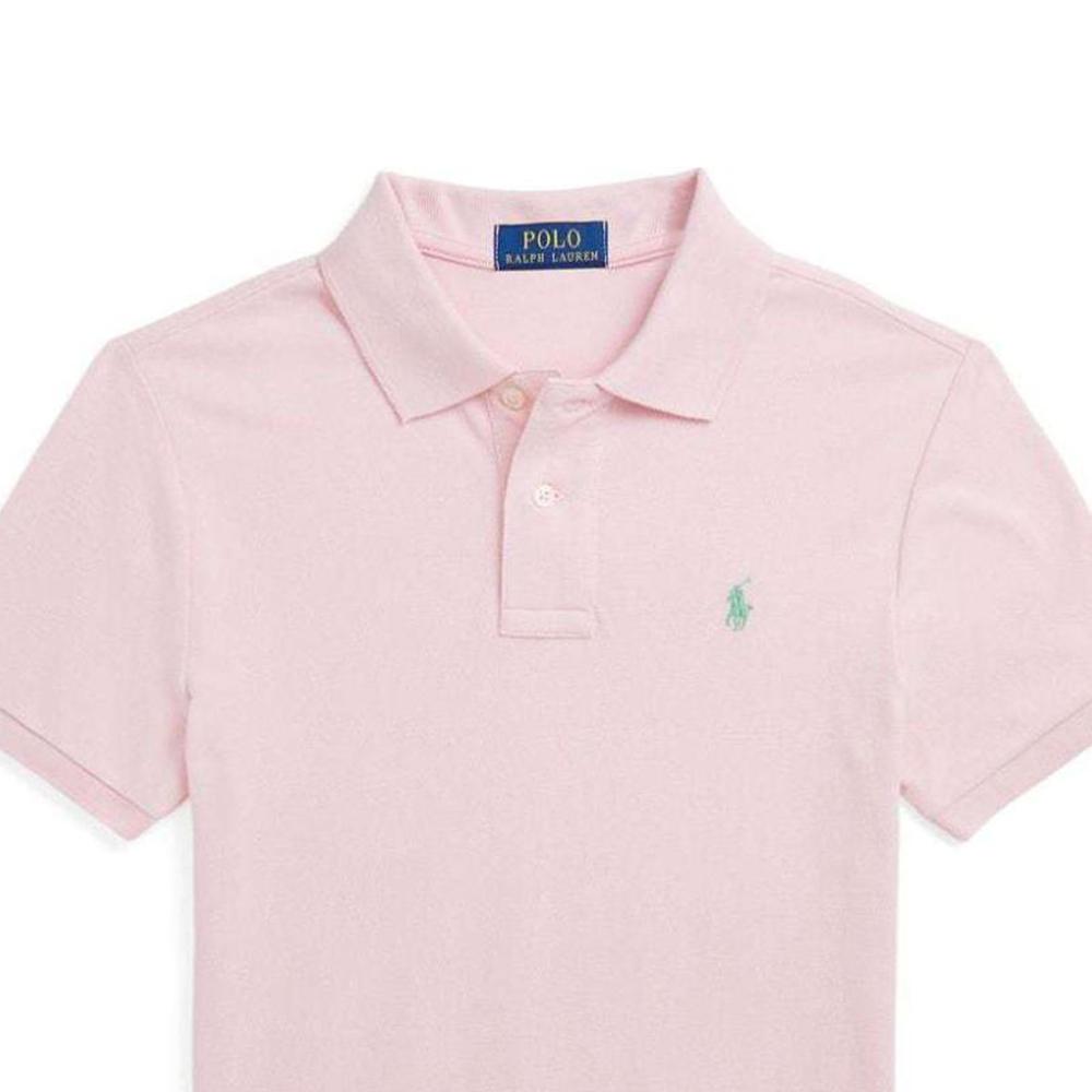 Polo Ralph Lauren Kids Хлопковая футболка-поло с логотипом Детские топы Розовые 323708857-167