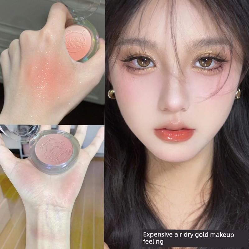 2025 New Peach Skin Blush, Natural Matte with Fine Shimmer, Natural Low Saturation, Pure Desire Style, Orange-Toned Blush, Hot Item