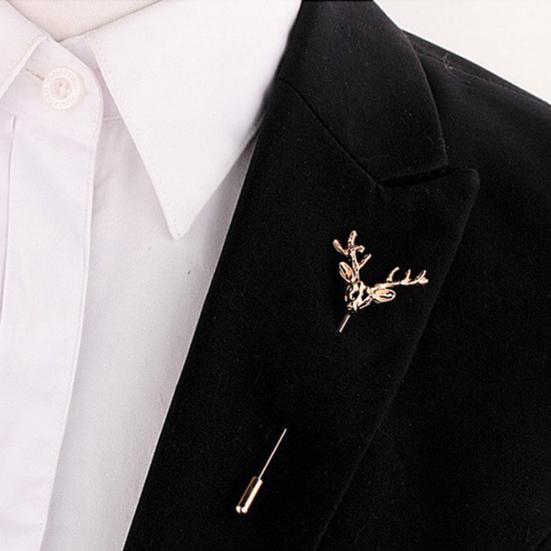 Rabbit Brooch Animal Deer Sun Moon Feather Leaf Shape Retro Men Women Business Suit Lapel Pin Fashion Jewelry