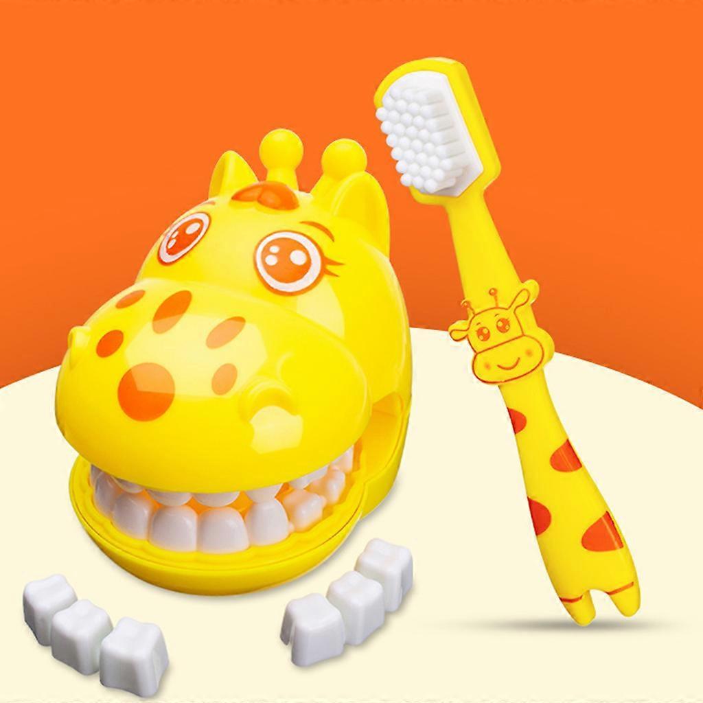 Dental Mold Toy for W/ Giraffe Teeth Mold & Teeth-brush Realistic Pretend for Play Toy Kids & Toddler Educational Teachi