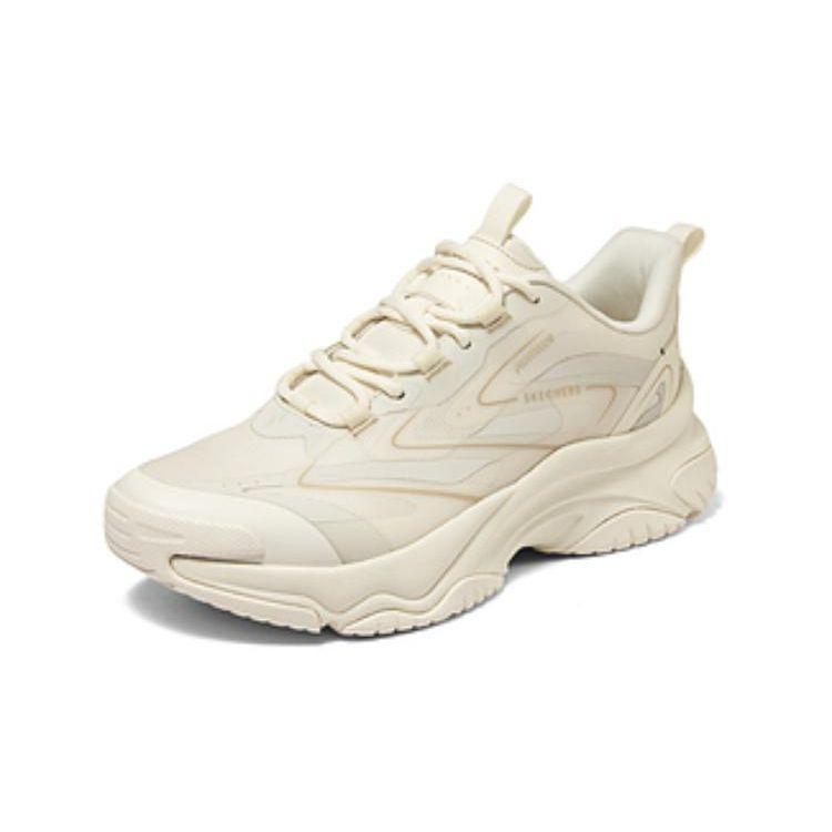 Skechers Сетчатая ткань Уличный Универсальный Простой Амортизирующий Прочный Дышащий Низкие Повседневные Кроссовки Женские Off-White 177593-OFWT