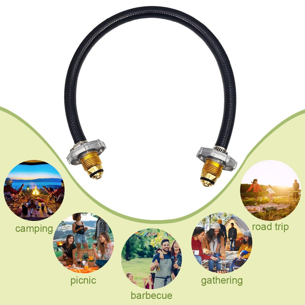 60cm Mutual Inflation Connector Propane Cylinder Tank Bridge Hose Direct Connection Canister Gas Inflation Adapter