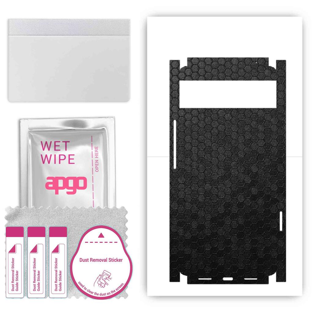 apgo Protective Skin Sticker for the Back+sides Compatible with Google Pixel 6, Full Wrap Film, Foil, Vinyl - Pattern Black Honeycomb