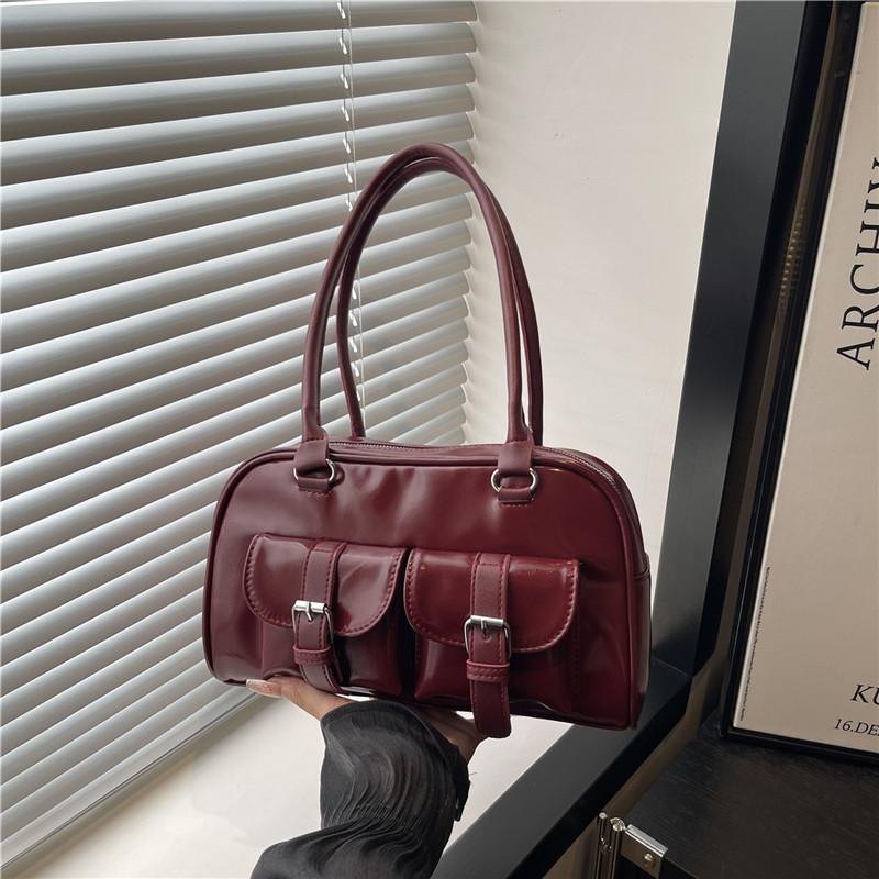 Ретро боулинг портативная сумка подмышку женская новая осенне-зимняя популярная универсальная повседневная рабочая сумка через плечо для поездок