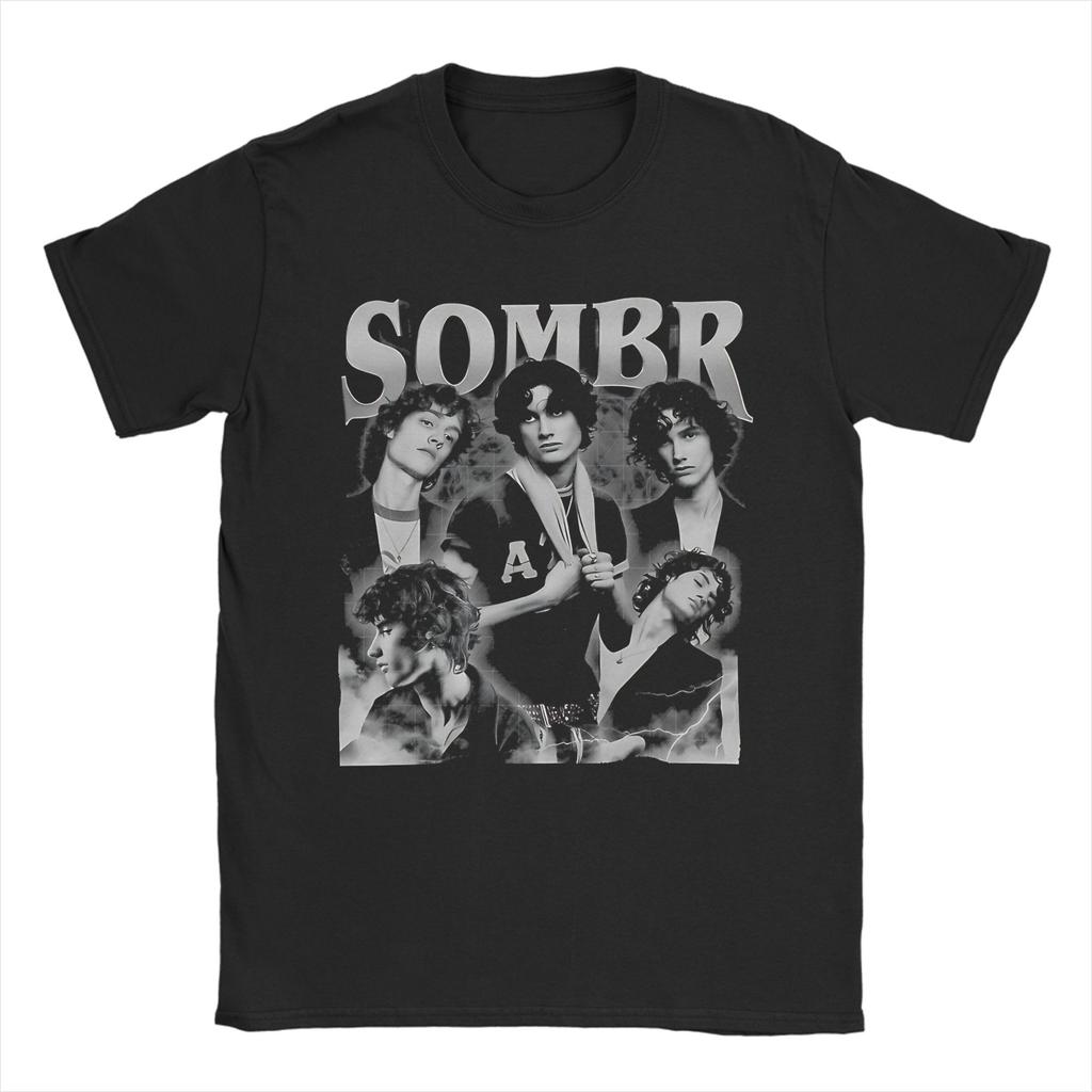 Модная футболка Sombr Music Europe Tour 2026 для унисекс женщин, футболки из чистого хлопка, одежда с коротким рукавом