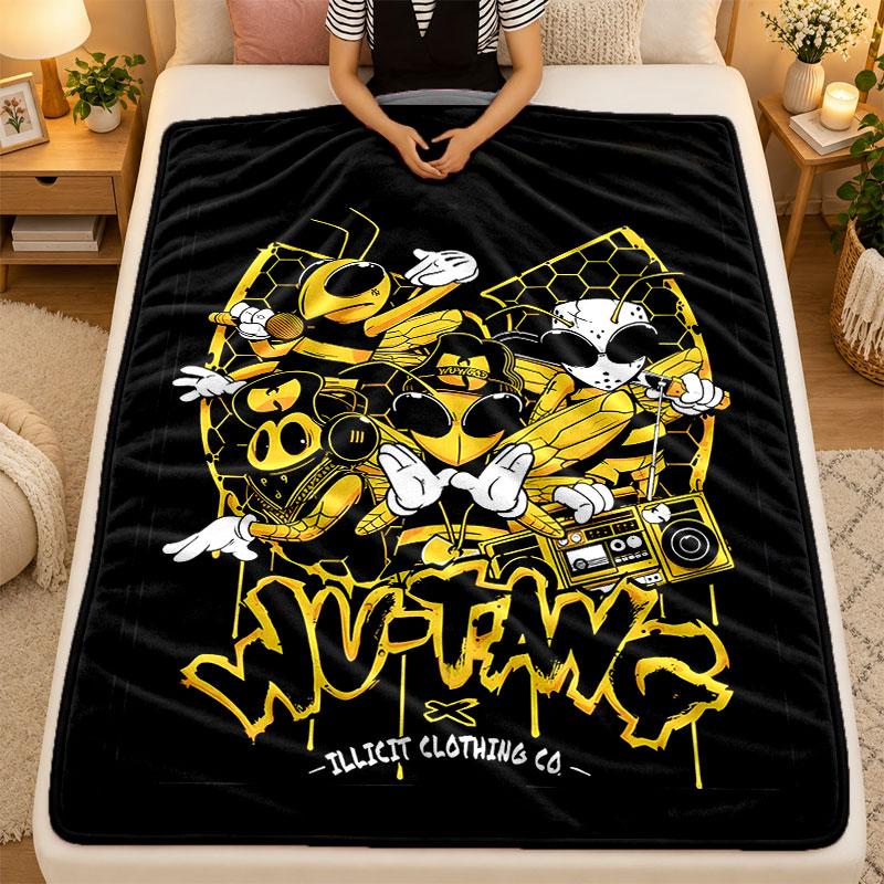 Flannel BlanketWu Tang Clan Warm Soft Throw Blanket for Indoor Sofa Bed Living Room Use