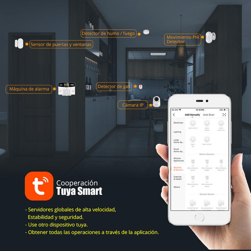 Fuers W210 Tuya Smart Alarm System Kit WIFI GSM Burglar Alarm Smart Home Alarm System Color LCD Display Security 3MP IP Camera