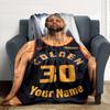 Golden State Warriors Team Personalized Name Blanket Cozy Customizable Blanket Comfortable Perfect for Office Nap Living Room Home Decor