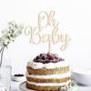 Oh Baby Cake Topper Wooden Baby Shower Cake Topper,For Rustic Theme Gender Reveal Party/baby Booth Props Party Photo Decorations