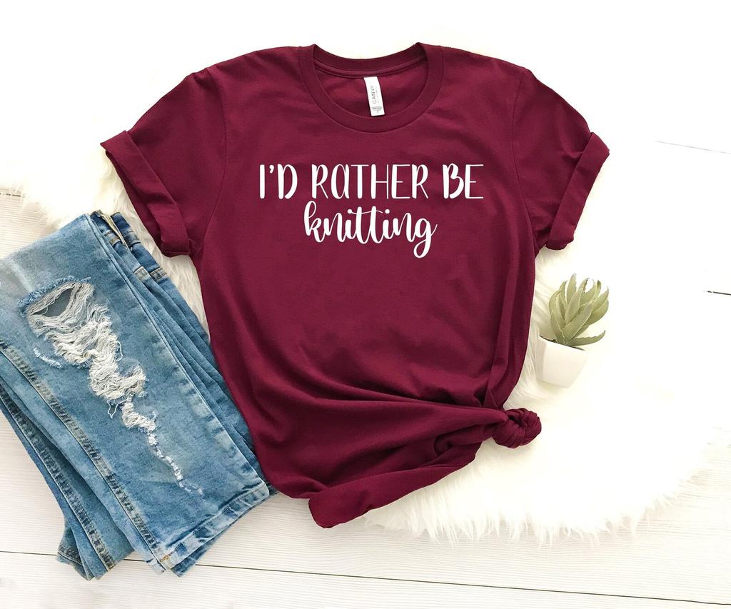 Knitting gifts knitting shirts knitting shirt i'd rather be knitting tee knitting shirt funny knitting gift for knitter knitting