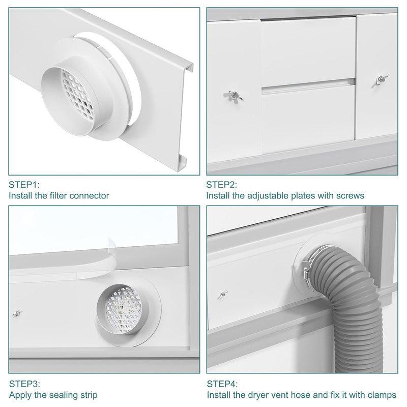 Air Conditioner Window Adaptor Kit PVC Universal Window Sliding Track Sealing Accessories Practical Slide Plate Wind Shield