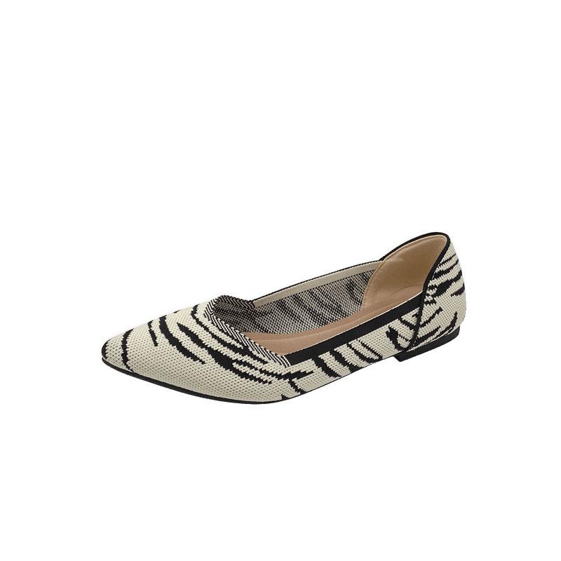 Новая женская обувь из летучего трикотажа, остроносая, дышащая, на плоской подошве, одинарная, вязаная, удобная, с мягкой подошвой, повседневная