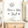 1pc Cheerful "Have a Nice Day" Wall Sticker with Smiling Face & Flowers-Modern PVC Self-Adhesive Decor for Living Room, Bedroom