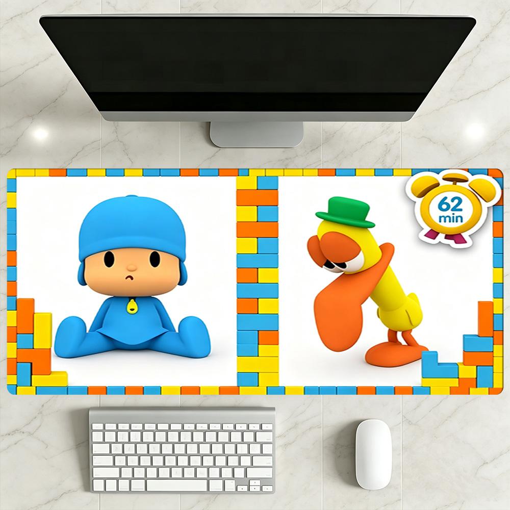 Pocoyo Большой Коврик для Мыши Игровой Коврик для Мыши Ноутбука Офисные Коврики для Мыши Нескользящая Резиновая Основа Предмет Декора Компьютера Для Офисного Использования