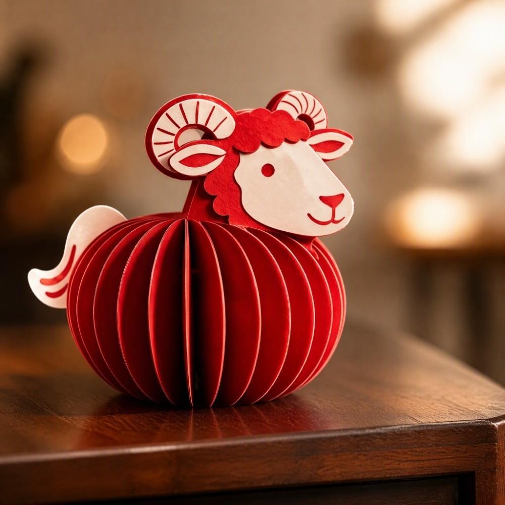 Chinese Style New Year Red Ornament Foldable Spring Festival Pendant Birthday Gifts