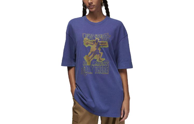 Jordan Drop Shoulder Sleeve T Shirt Women's Sky Purple FD7208-502